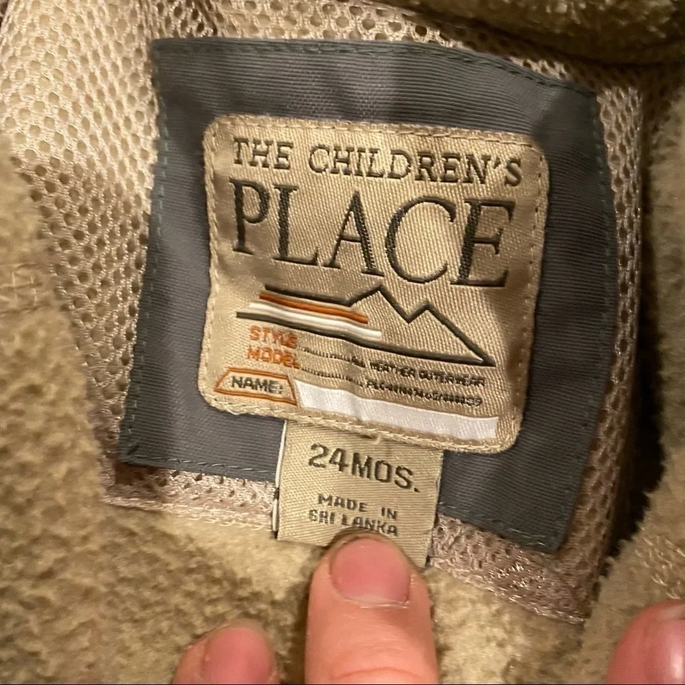 The children’s place camo toddler coat + sweater  24m